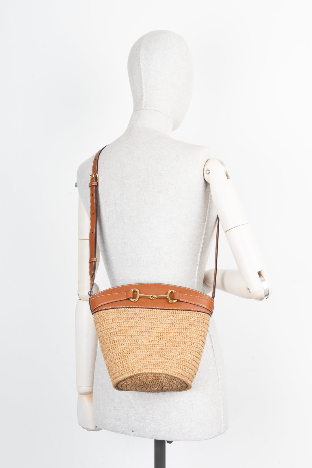 CELINE Crecy Bucket Bag Raffia