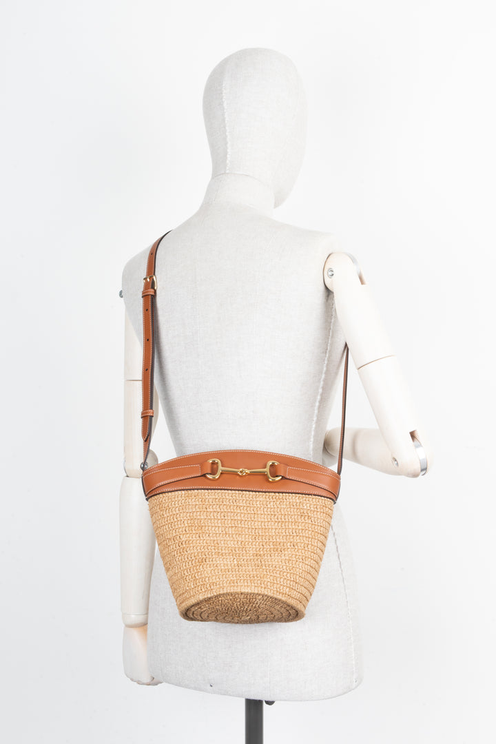 CELINE Crecy Bucket Bag Raffia