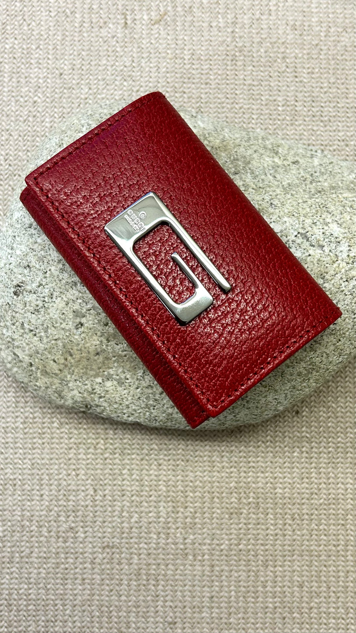 GUCCI Key Organizer Leather Red