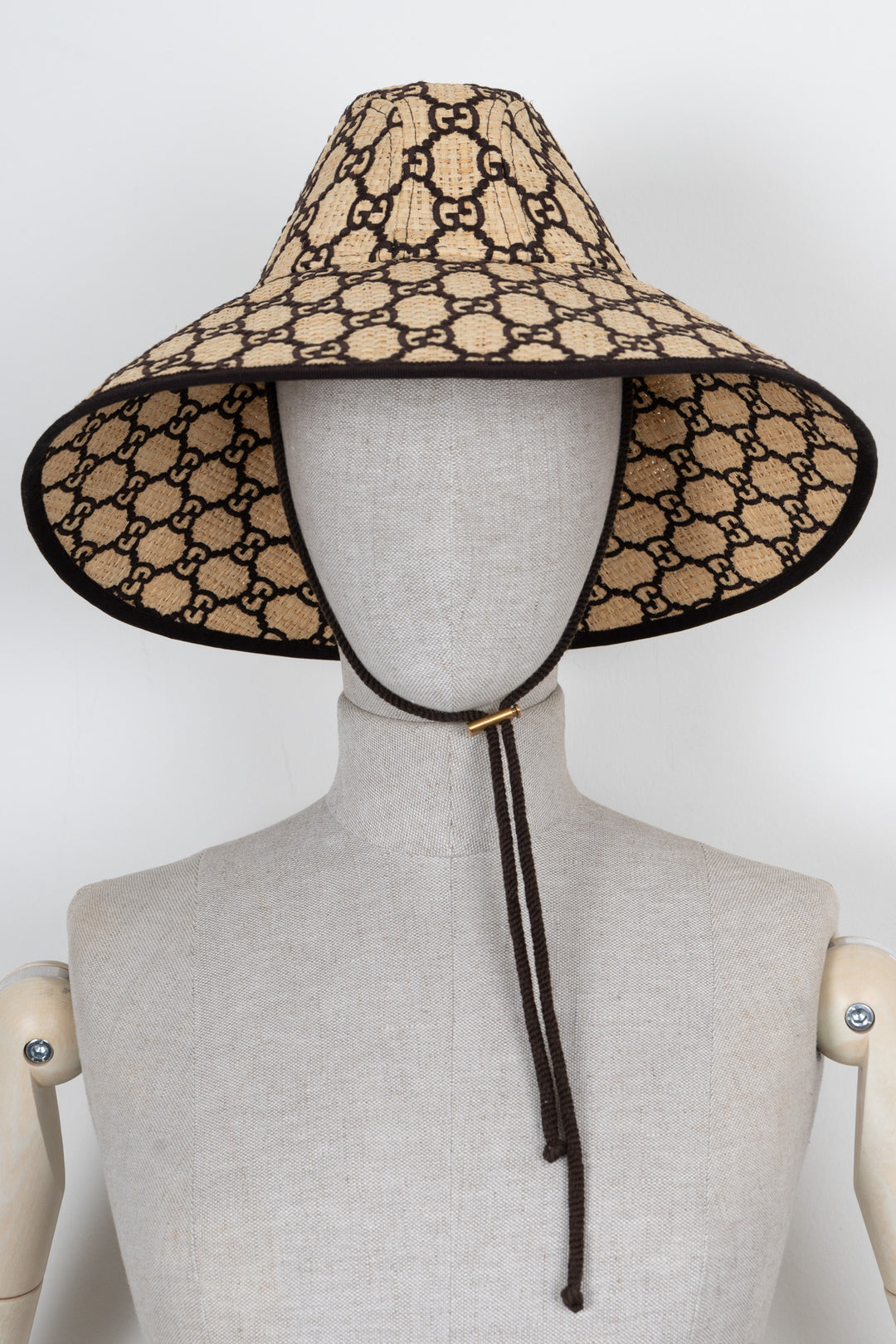 GUCCI GG Hat Raffia Brown