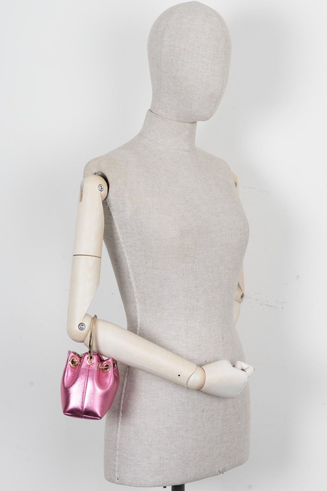 JIMMY CHOO Bon Bon Bag Micro Cuir Rose