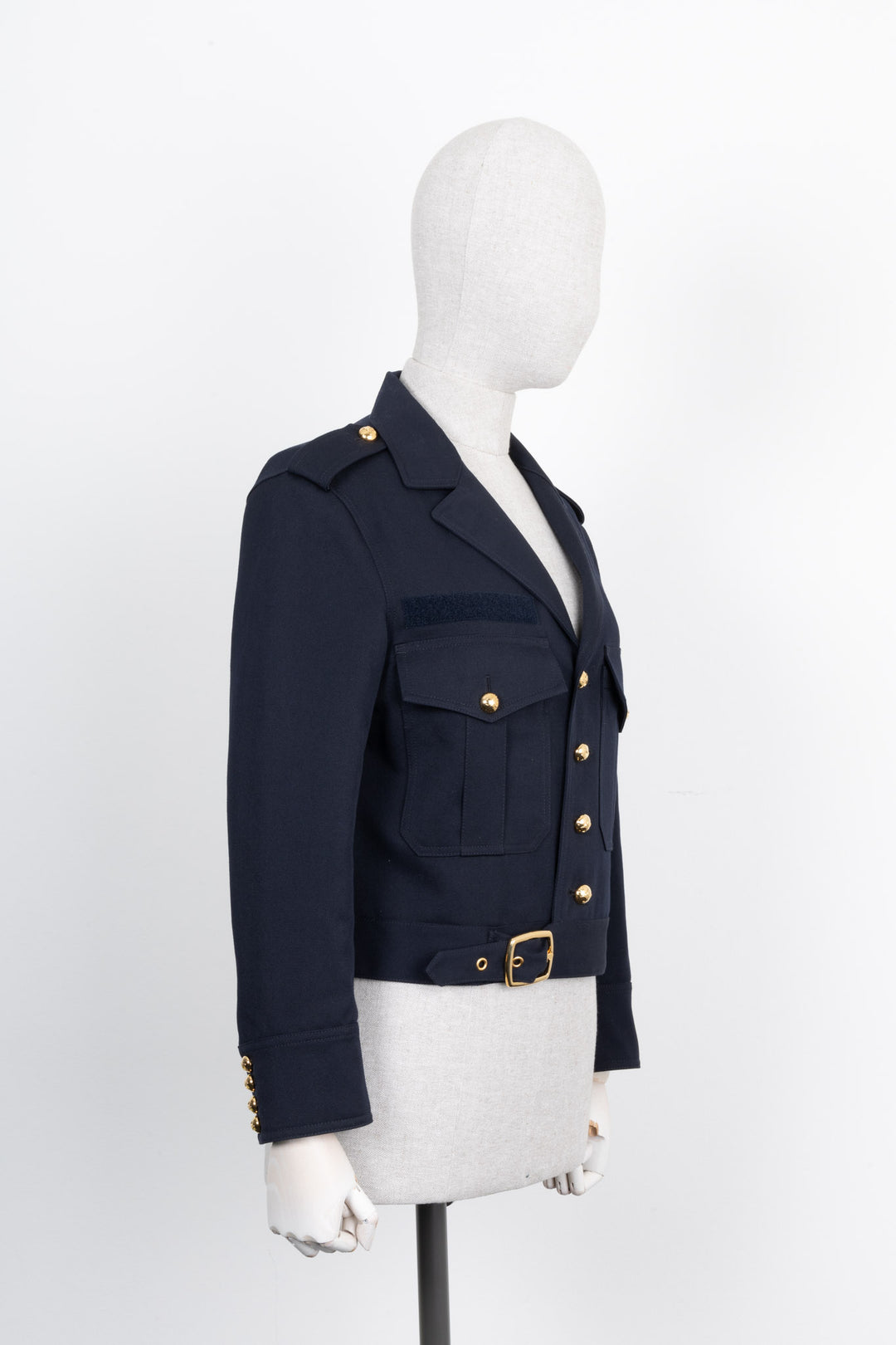 CELINÉ Saharienne Cropped Jacket Navy