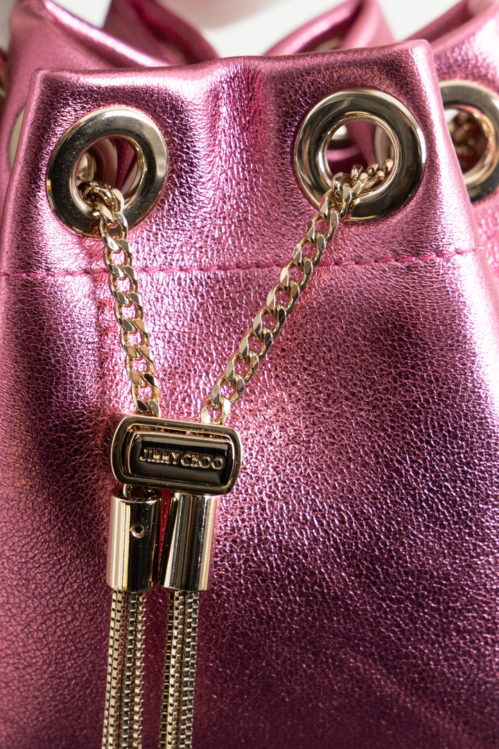 JIMMY CHOO Bon Bon Bag Micro Cuir Rose