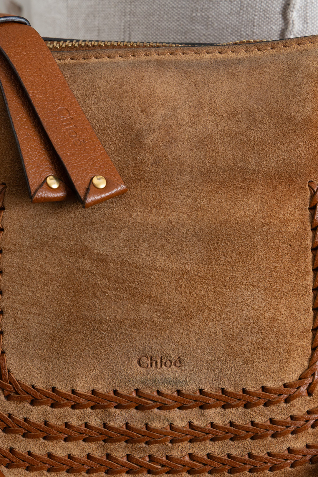 CHLOÉ Small Double Carry Marcie Bag Suede Brown