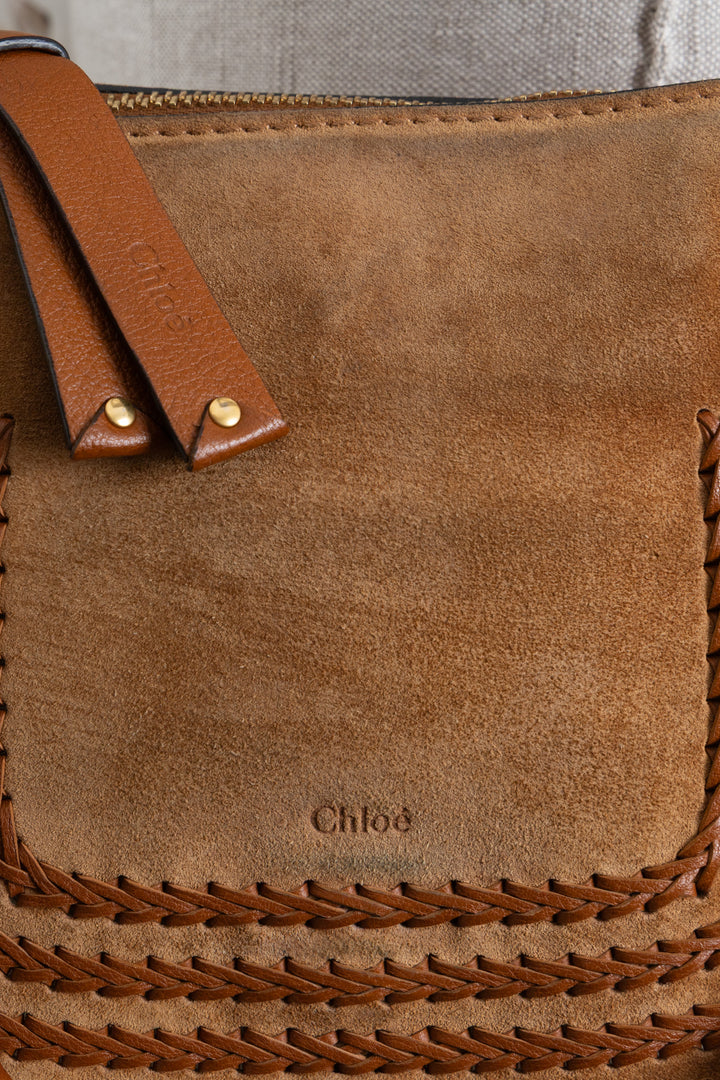 CHLOÉ Small Double Carry Marcie Bag Suede Brown
