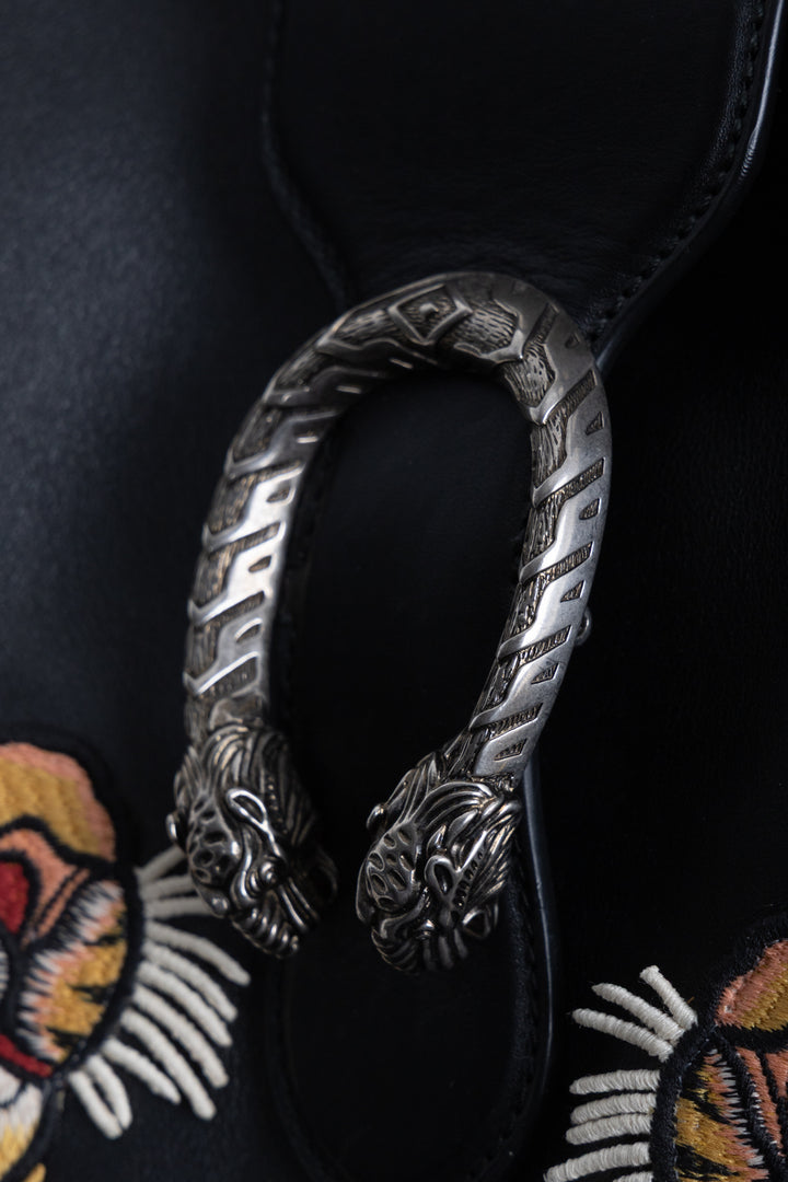 GUCCI Large Tiger Dionysus Hobo Bag Black