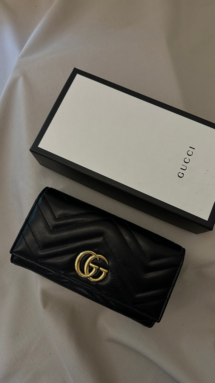 GUCCI Marmont Long Wallet Black