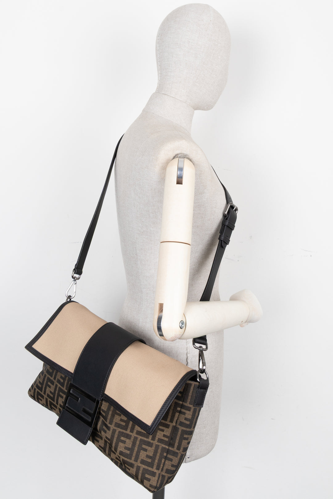 FENDI Large Zucca Print Baguette Bag