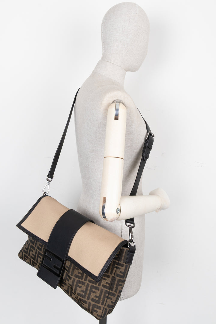 FENDI Large Zucca Print Baguette Bag