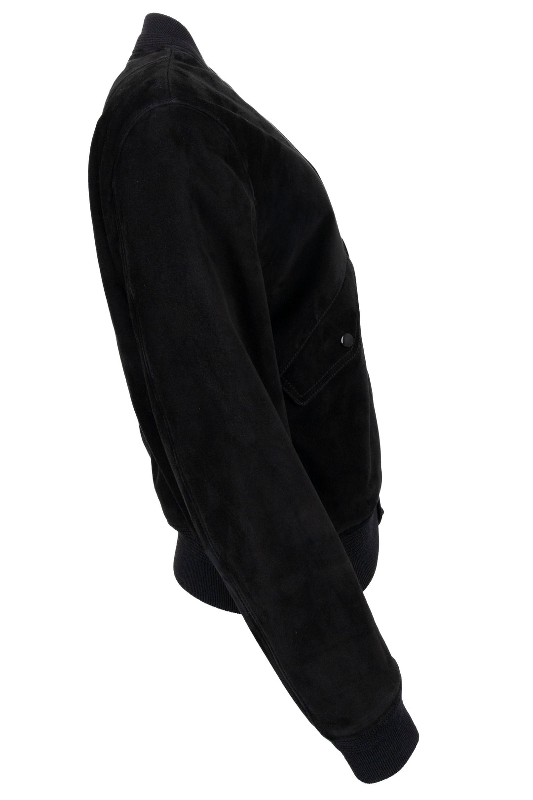 SAINT LAURENT 2017 Blouson aviateur zippé en daim noir