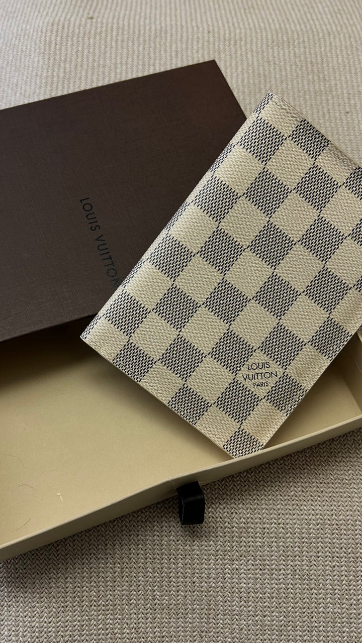 LOUIS VUITTON Passport Cover Damier Azur