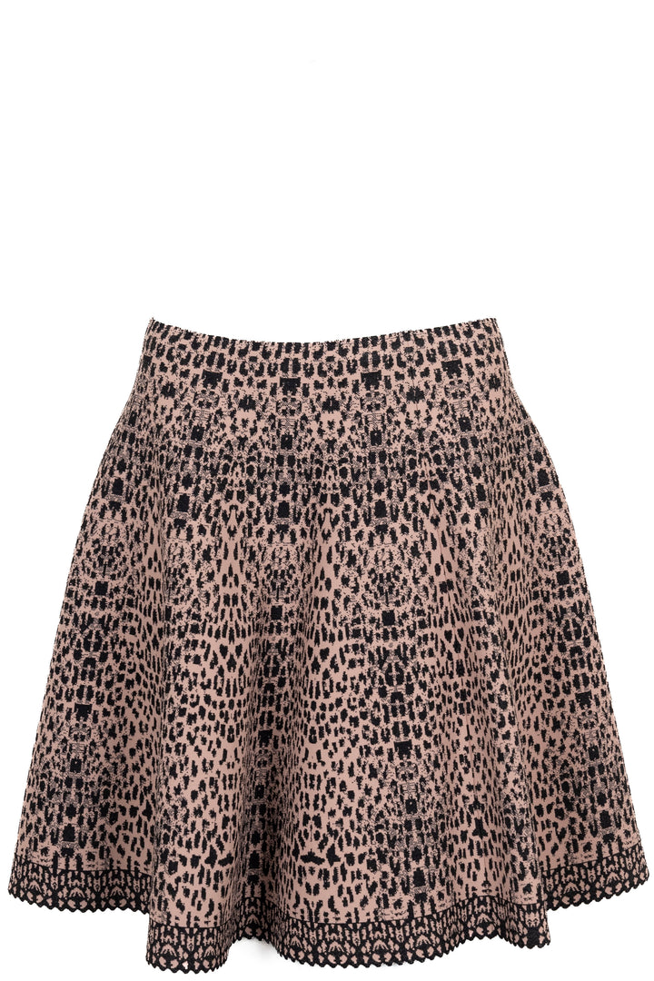 ALAÏA Leopard Jaquard Knit Miniskirt