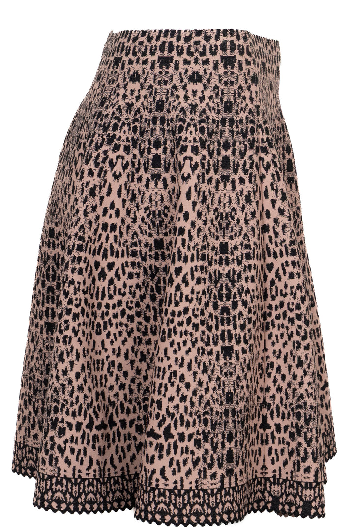 ALAÏA Leopard Jaquard Knit Miniskirt
