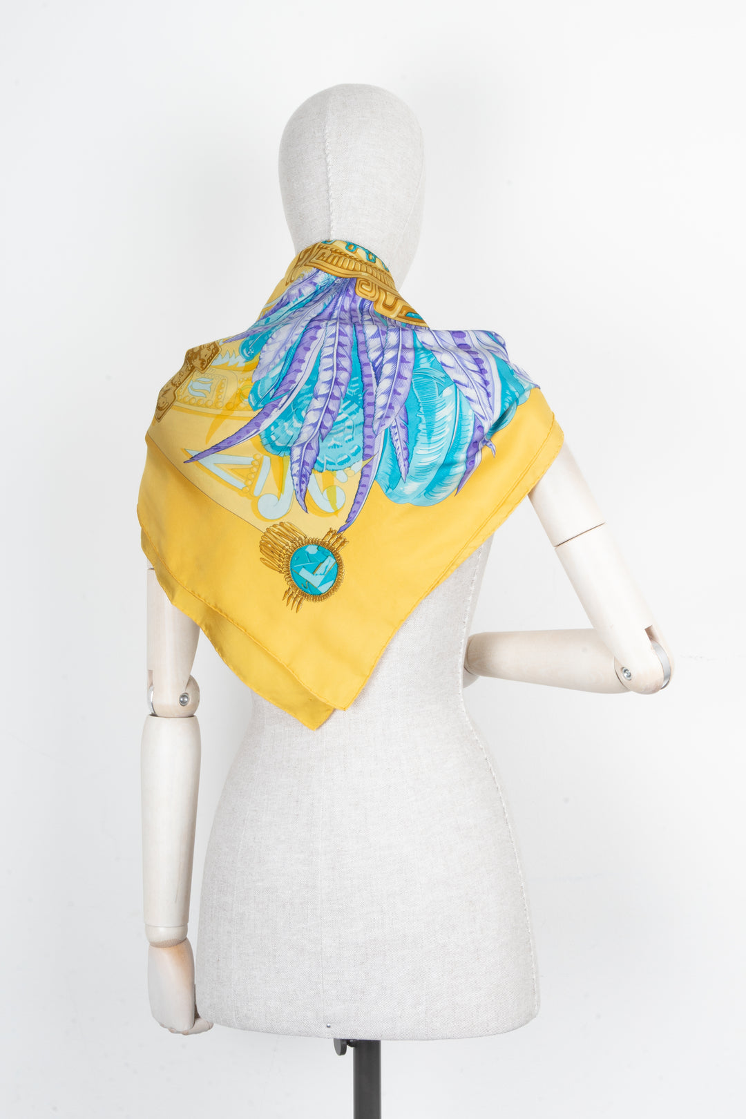 HERMÈS Carré Mexique 90 Silk Yellow