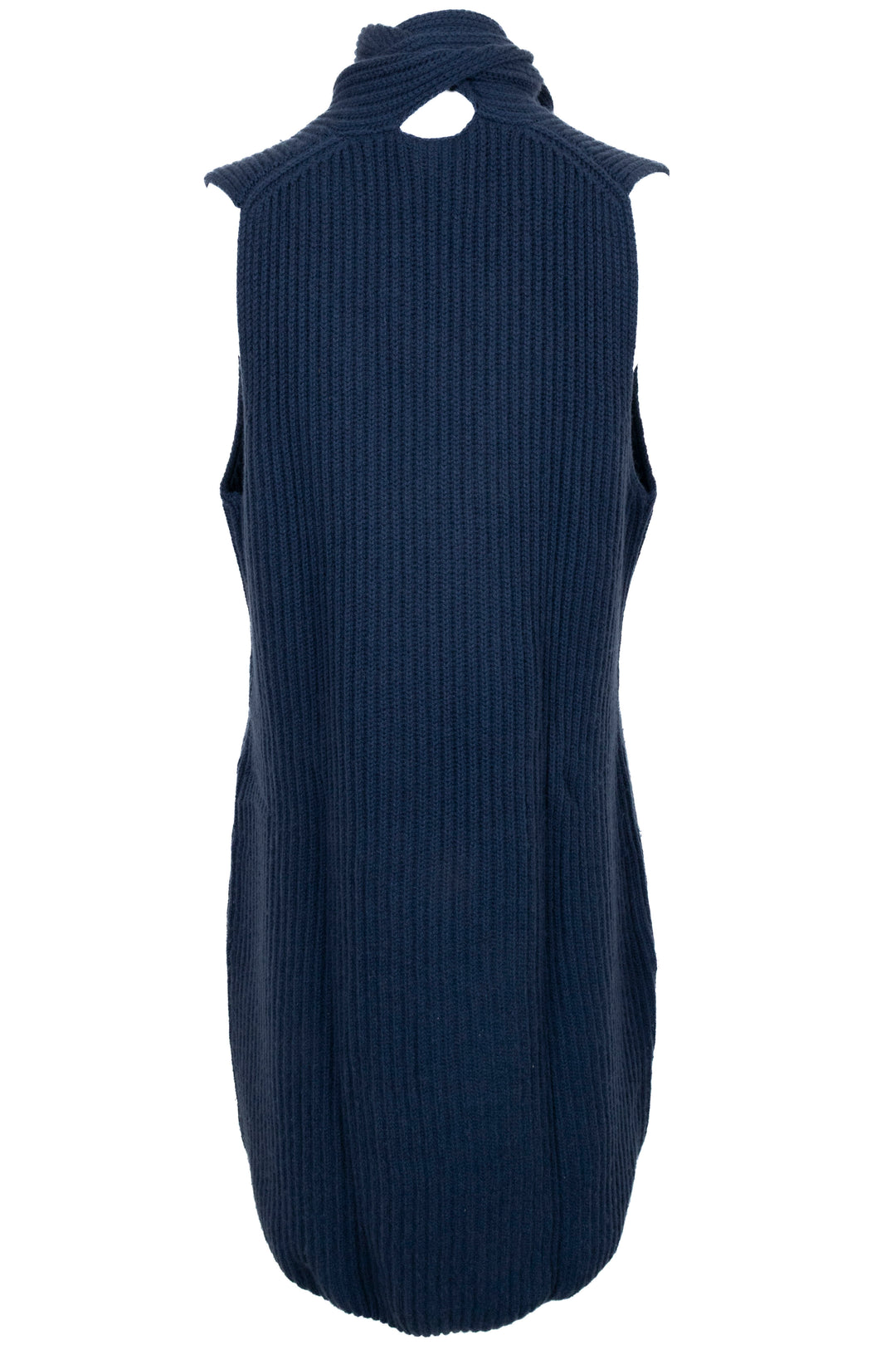 CHANEL 2008 Logo Knit Dress Blue