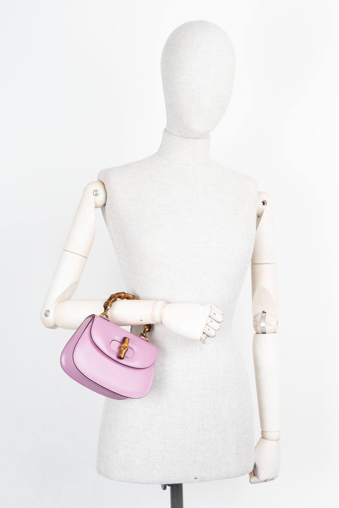 GUCCI 1947 Bamboo Mini Top Handle Bag Pink