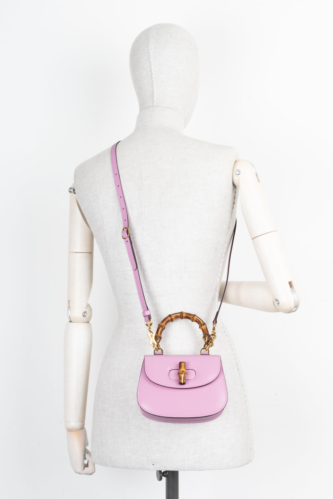 GUCCI 1947 Bamboo Mini Top Handle Bag Pink