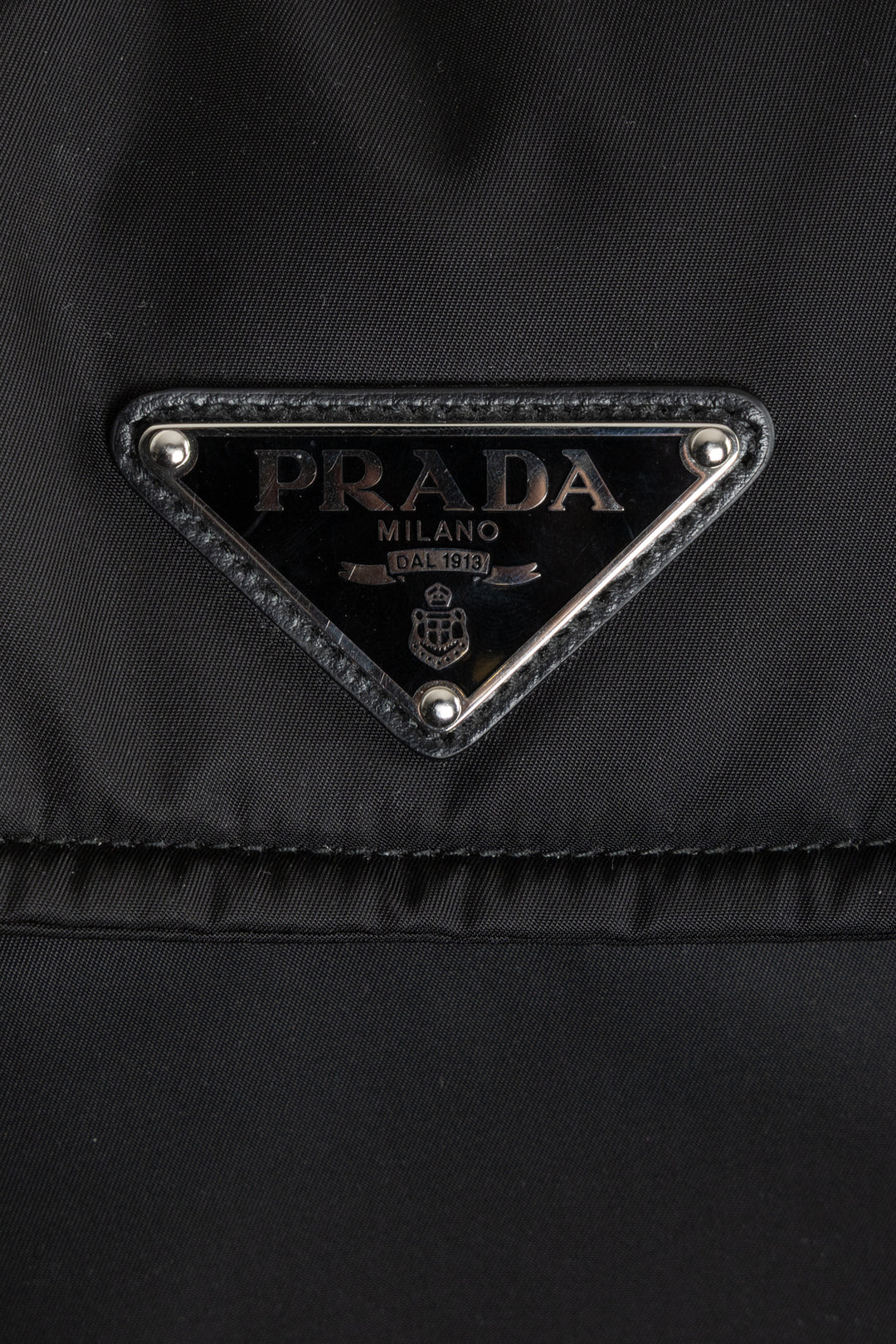 PRADA Large Traveler Padded Shoulder Bag Nylon Black