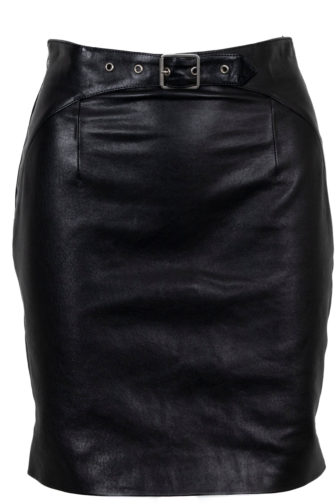 SAINT LAURENT Mini-jupe en cuir noir