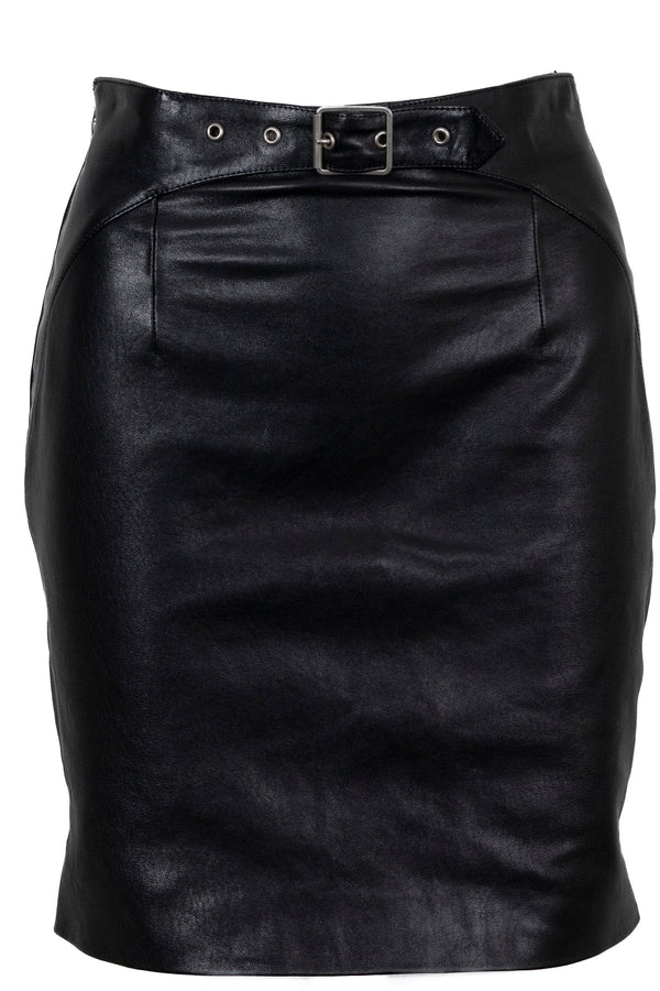 SAINT LAURENT Mini Skirt Leather Black