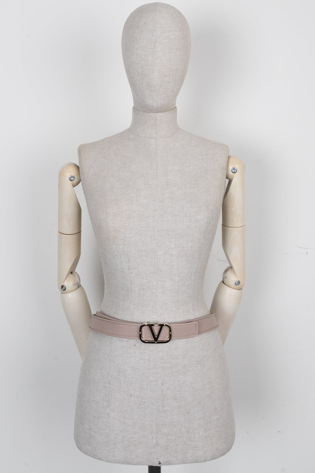 VALENTINO Studded VLogo Belt Nude