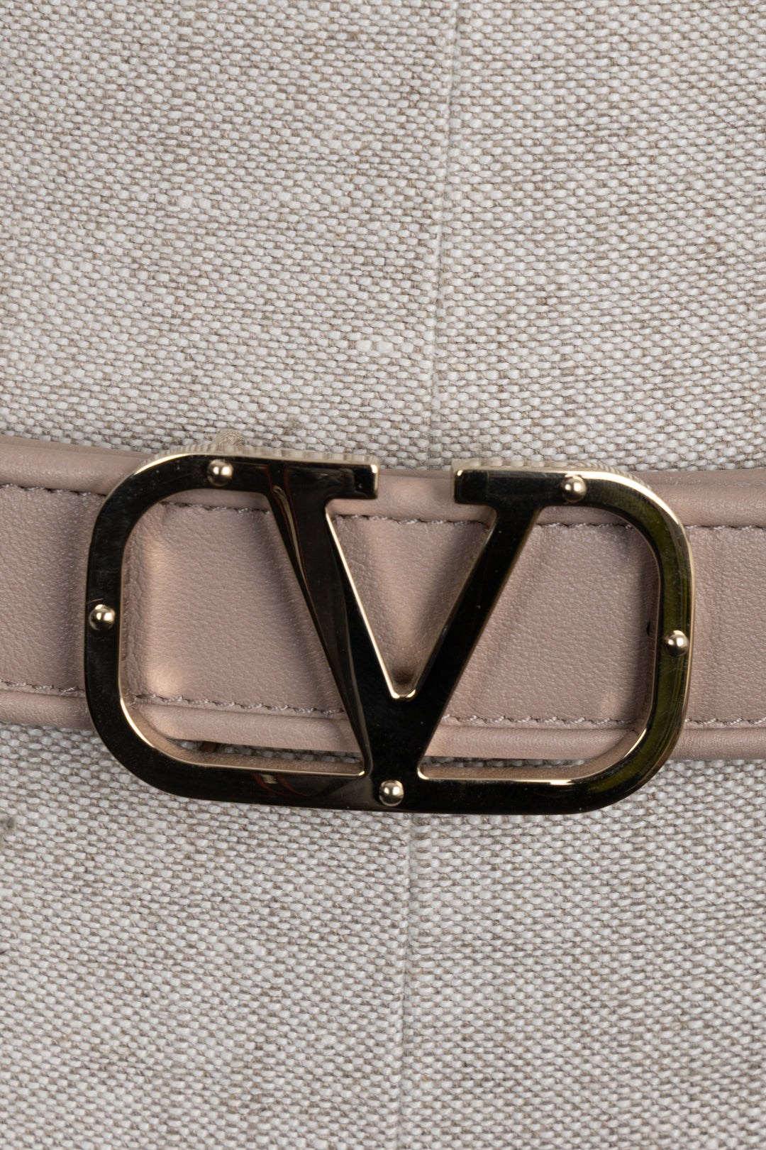 VALENTINO Studded VLogo Belt Nude