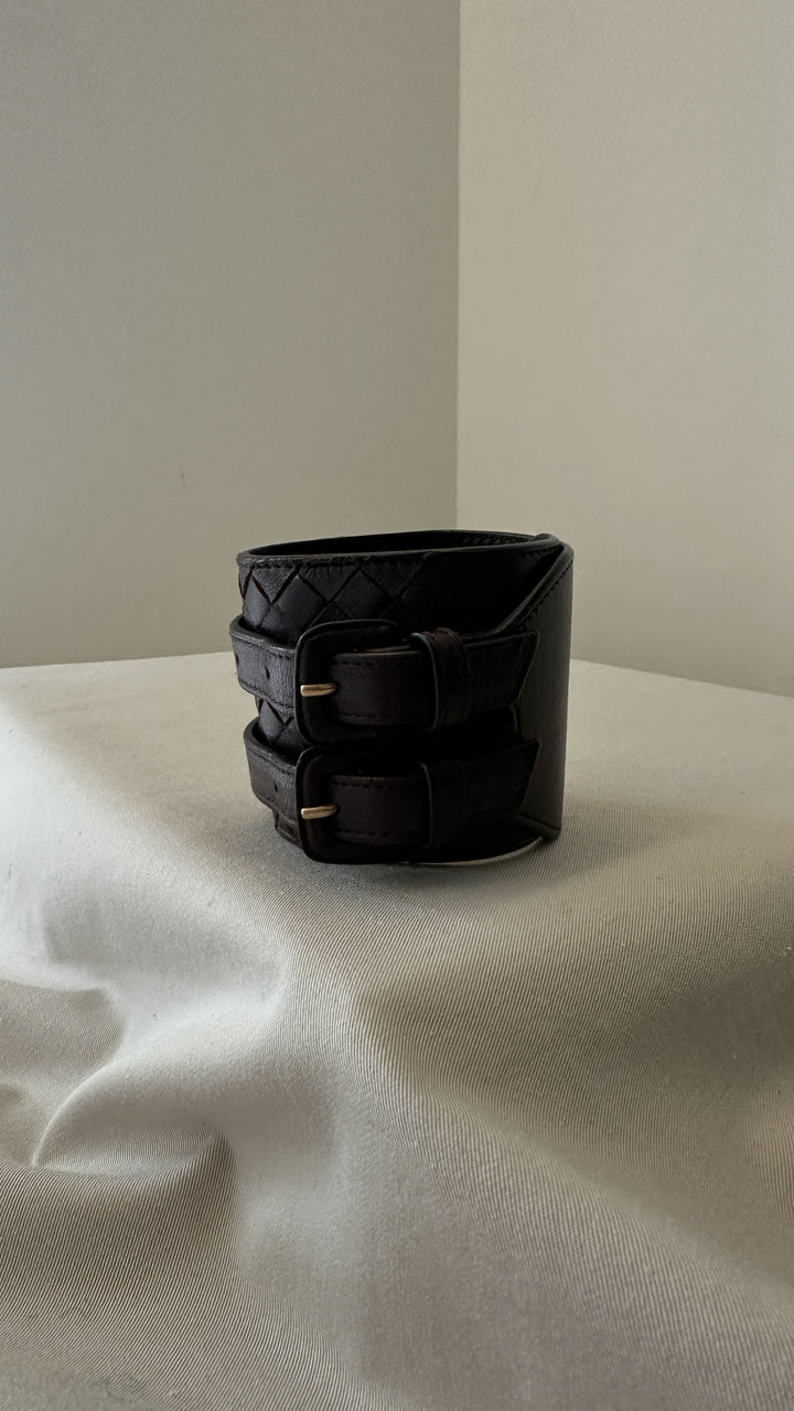 BOTTEGA VENETA Bracelet Intrecciato Leather Brown