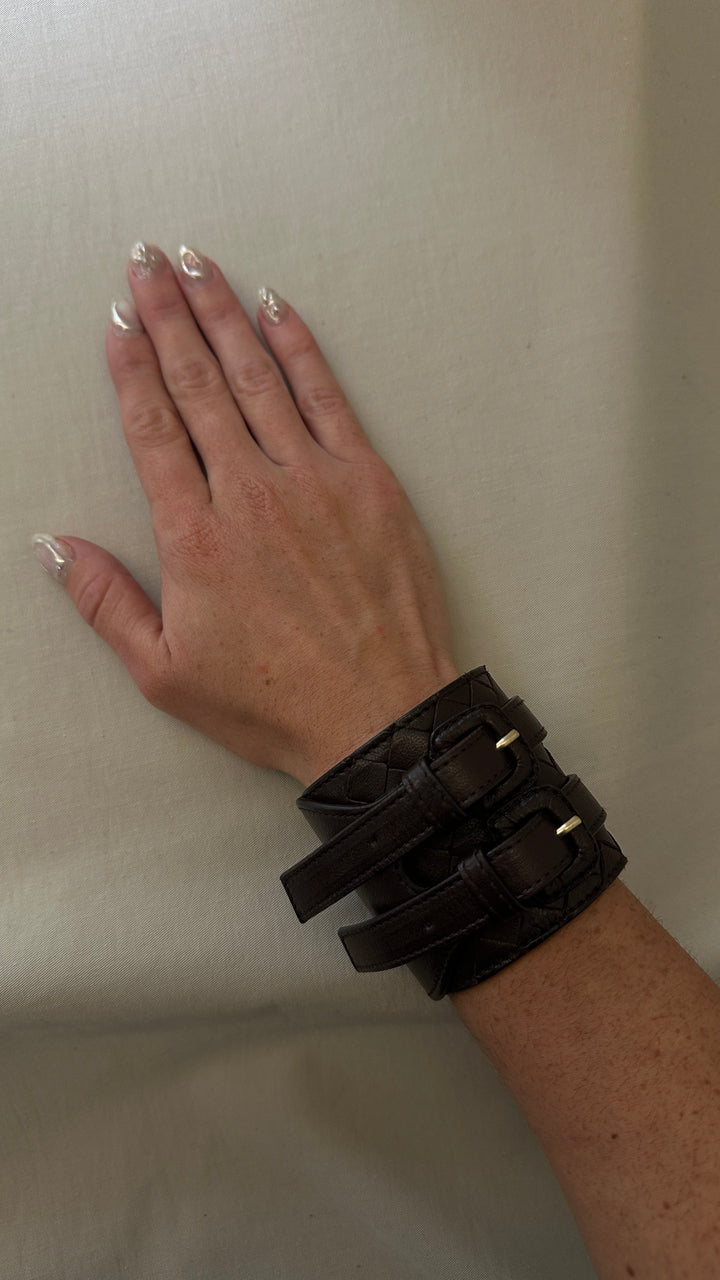 BOTTEGA VENETA Bracelet Intrecciato Leather Brown