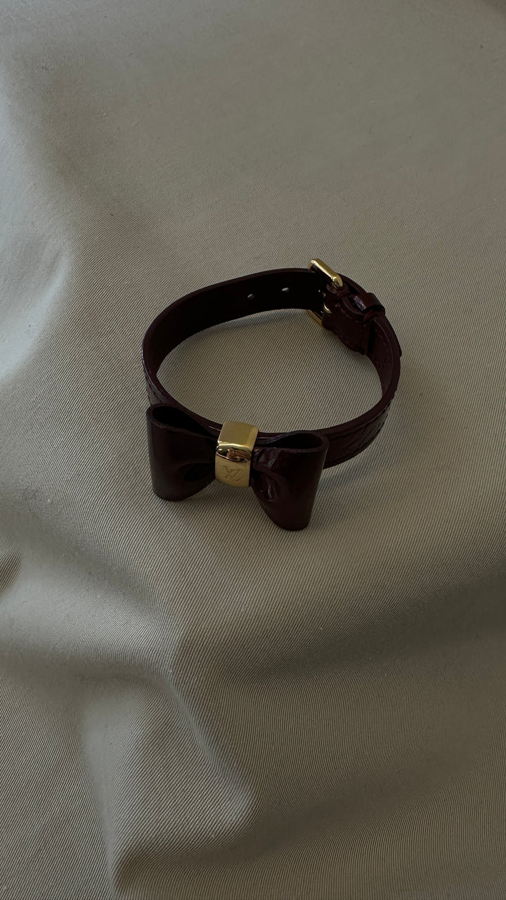 LOUIS VUITTON Bow Bracelet Patent Bordeaux