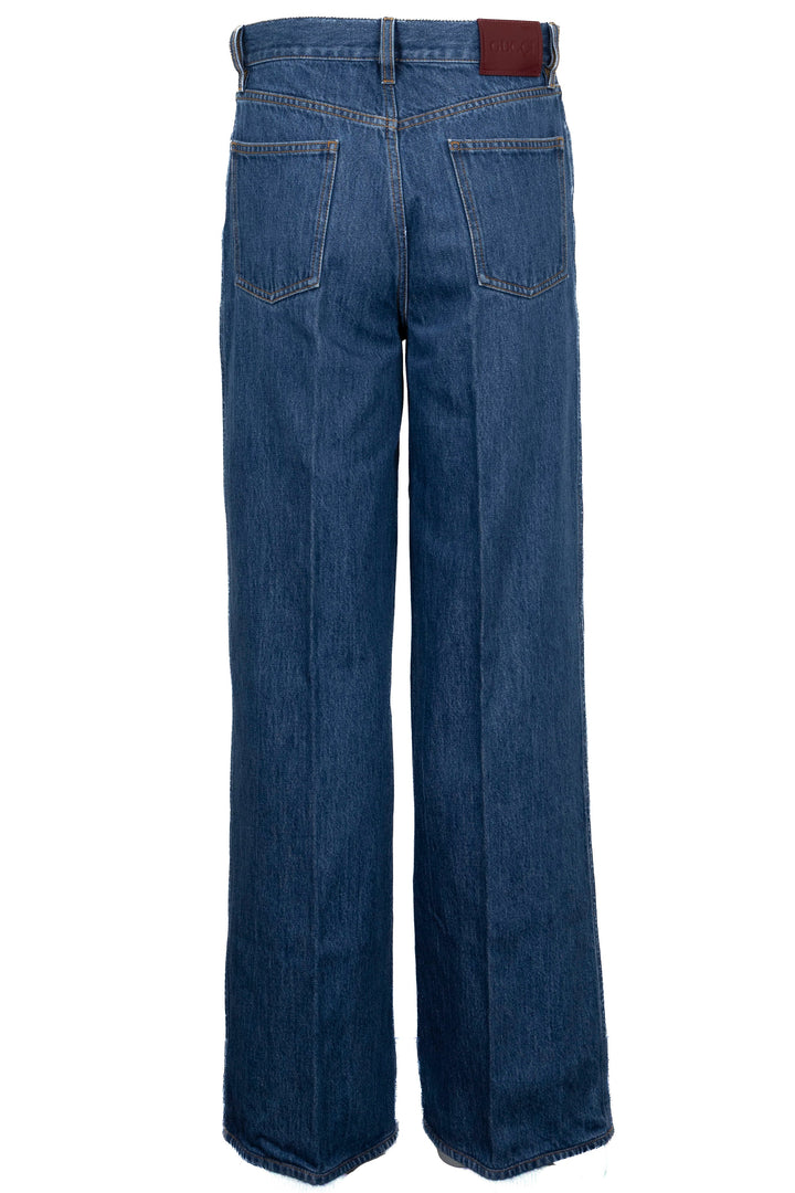 GUCCI Wide Leg Pants Denim Blue