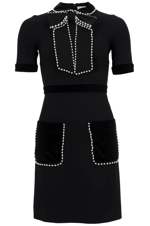 GUCCI Pearl Bow Dress Black