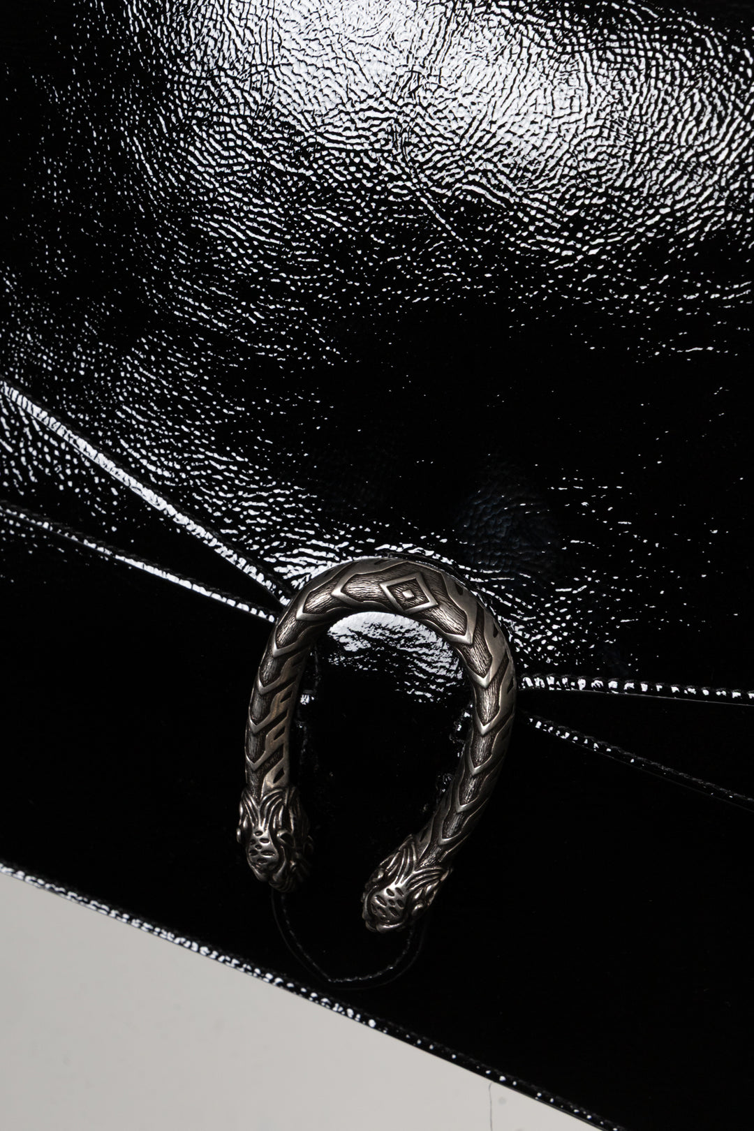 GUCCI Dionysus Large Shoulder Bag Patent Black