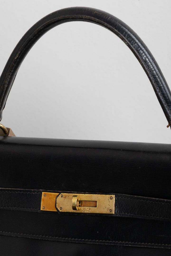 HERMÈS Vintage Kelly 32 Box Black