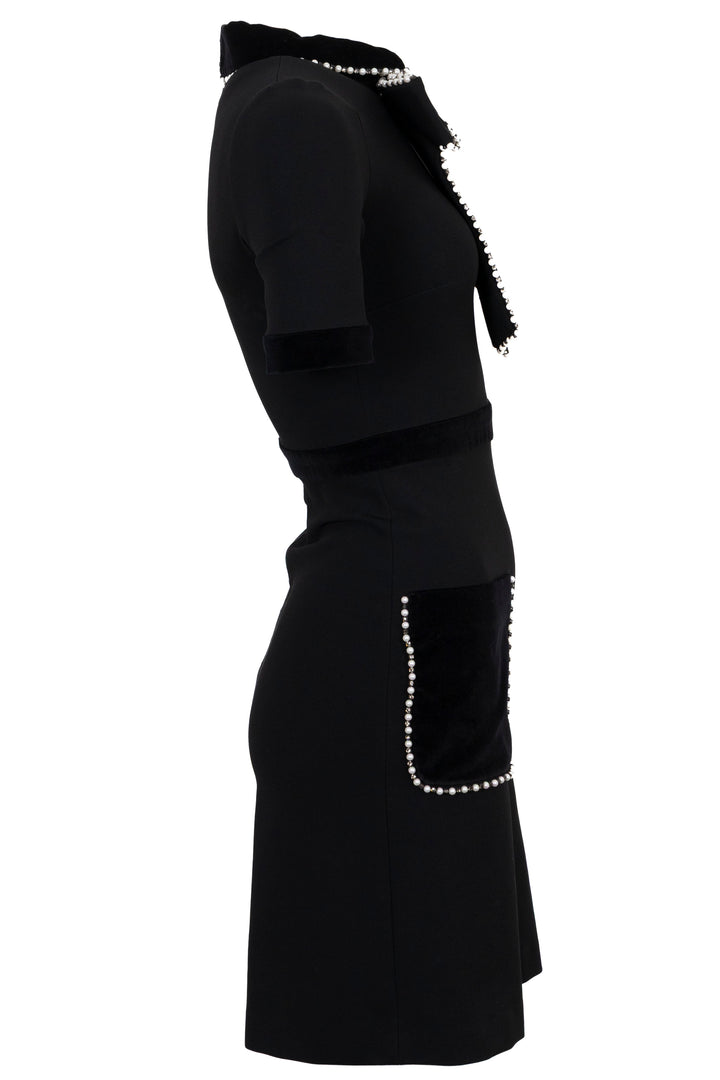 GUCCI Pearl Bow Dress Black