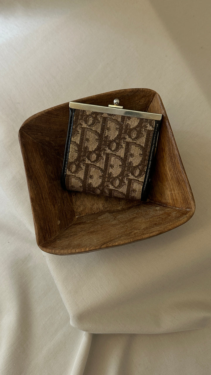 CHRISTIAN DIOR Oblique Coin Wallet Canvas