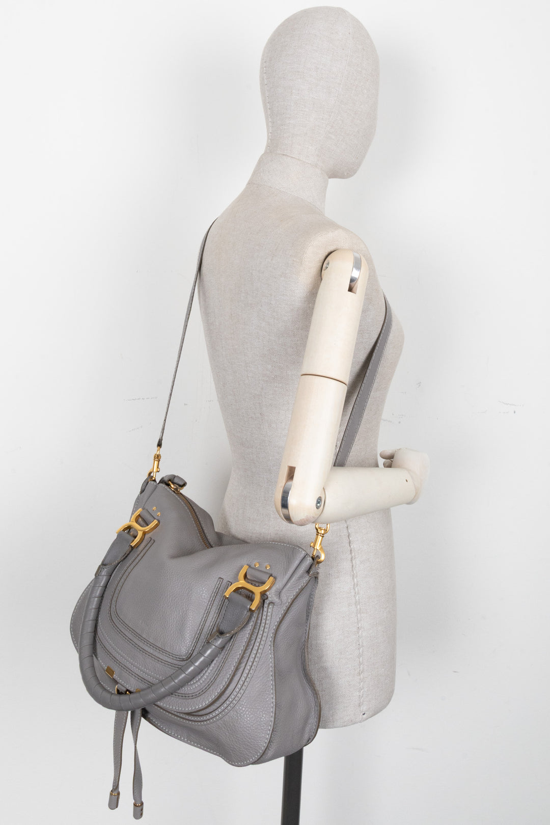 CHLOÉ Marcie Bag Small Double Carry Grey