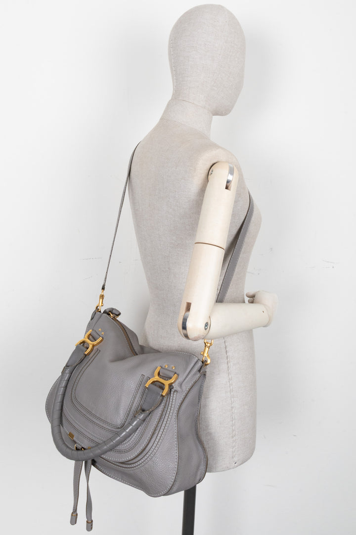 CHLOÉ Marcie Bag Small Double Carry Grey