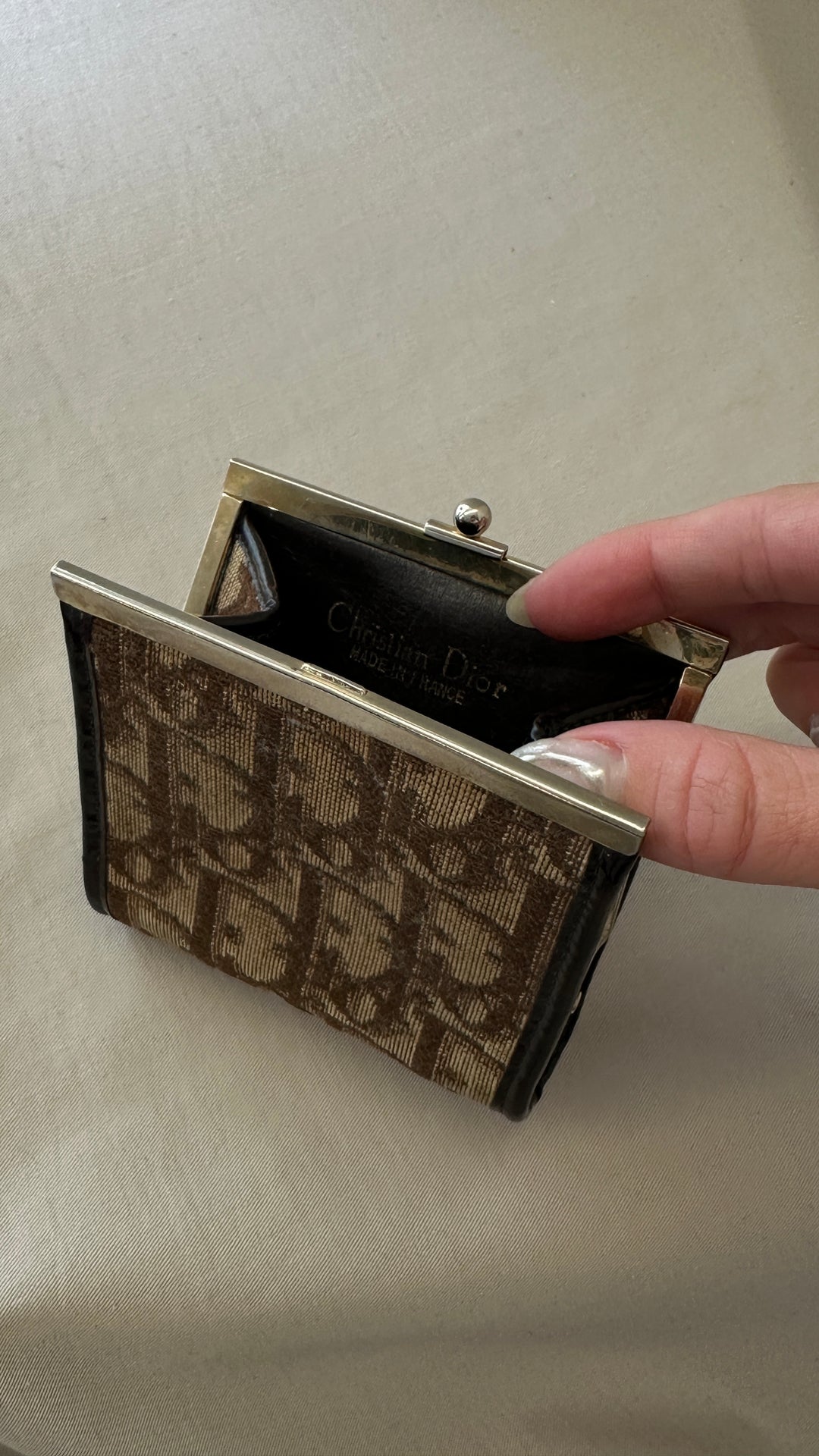 CHRISTIAN DIOR Oblique Coin Wallet Canvas