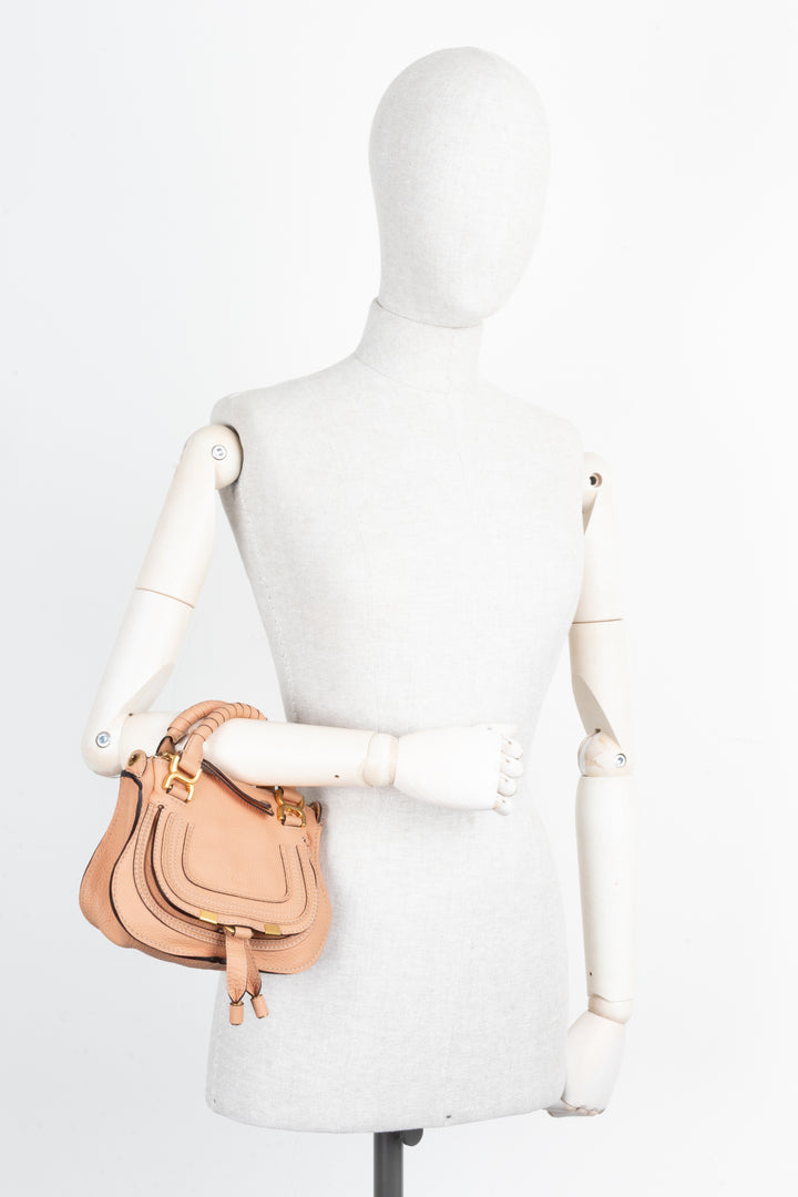 CHLOÉ Mini Marcie Satchel Bag Peach