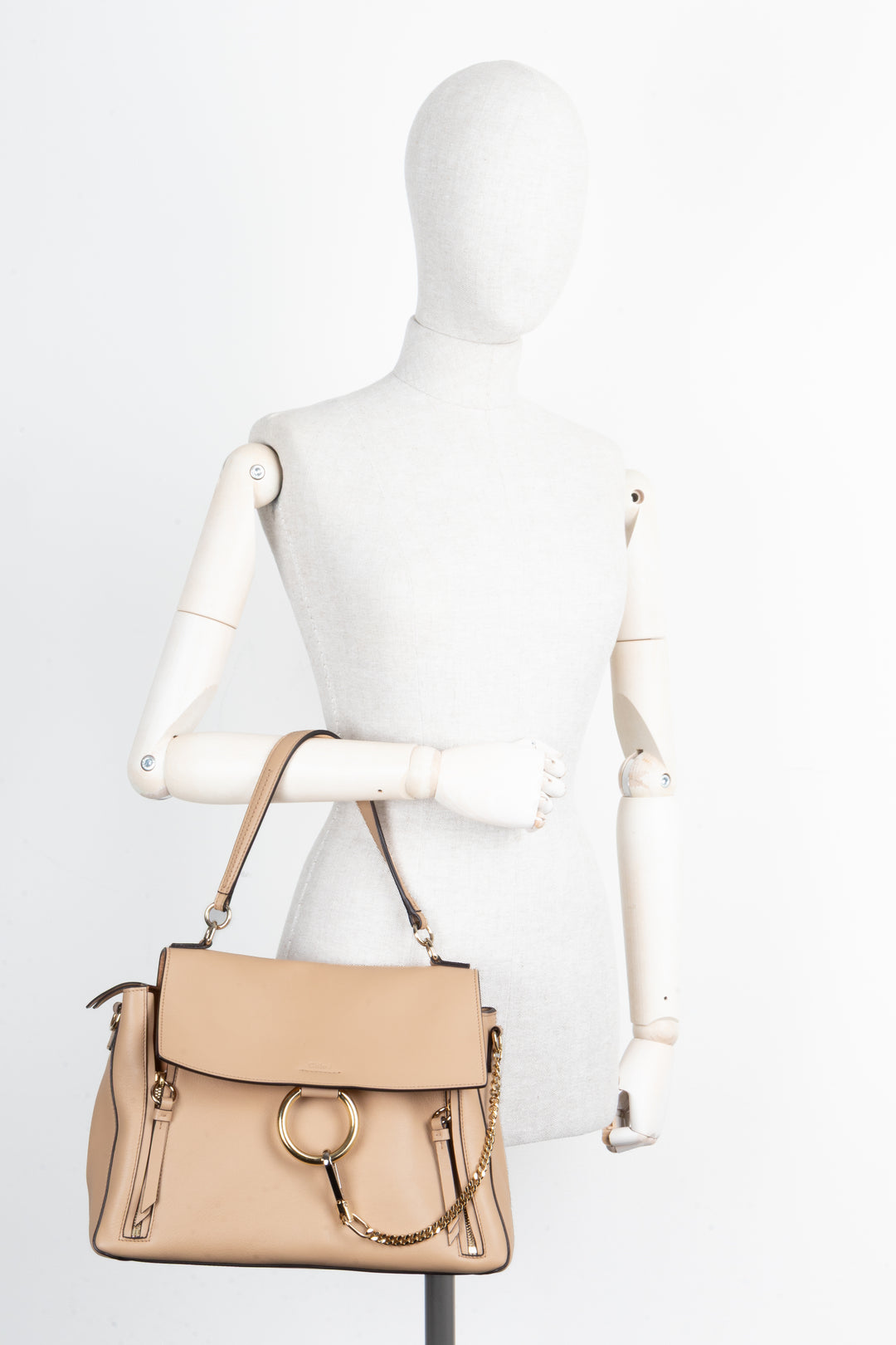 CHLOÉ Faye Medium Bag Leather Nude