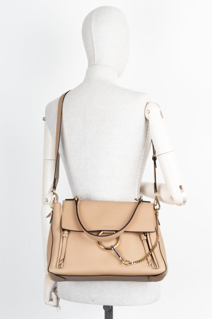 CHLOÉ Faye Medium Bag Leather Nude