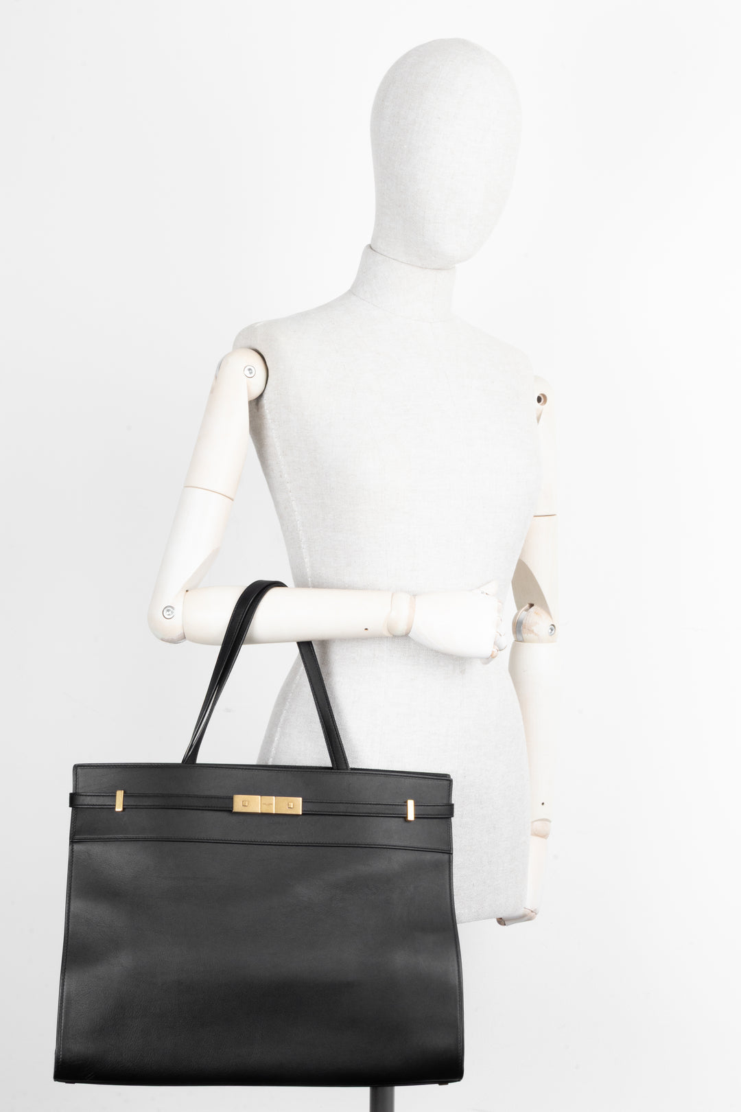 SAINT LAURENT Manhattan Tote Bag Leather Black