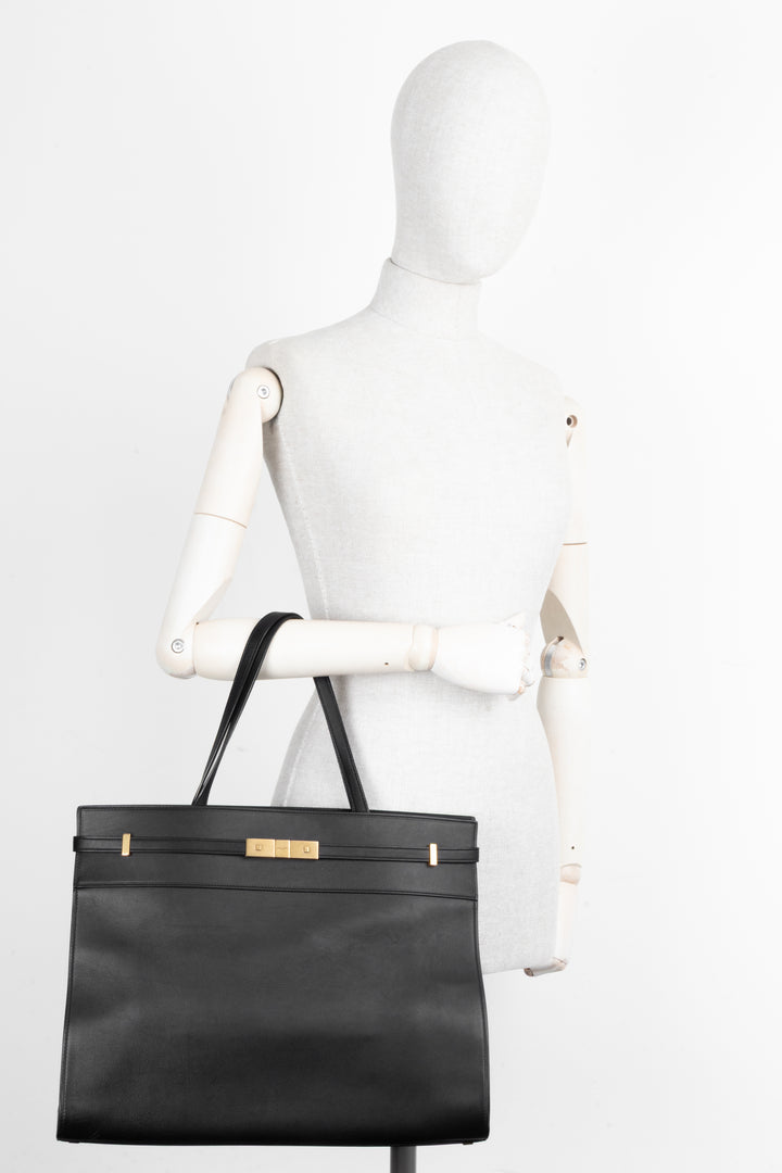 SAINT LAURENT Manhattan Tote Bag Leather Black