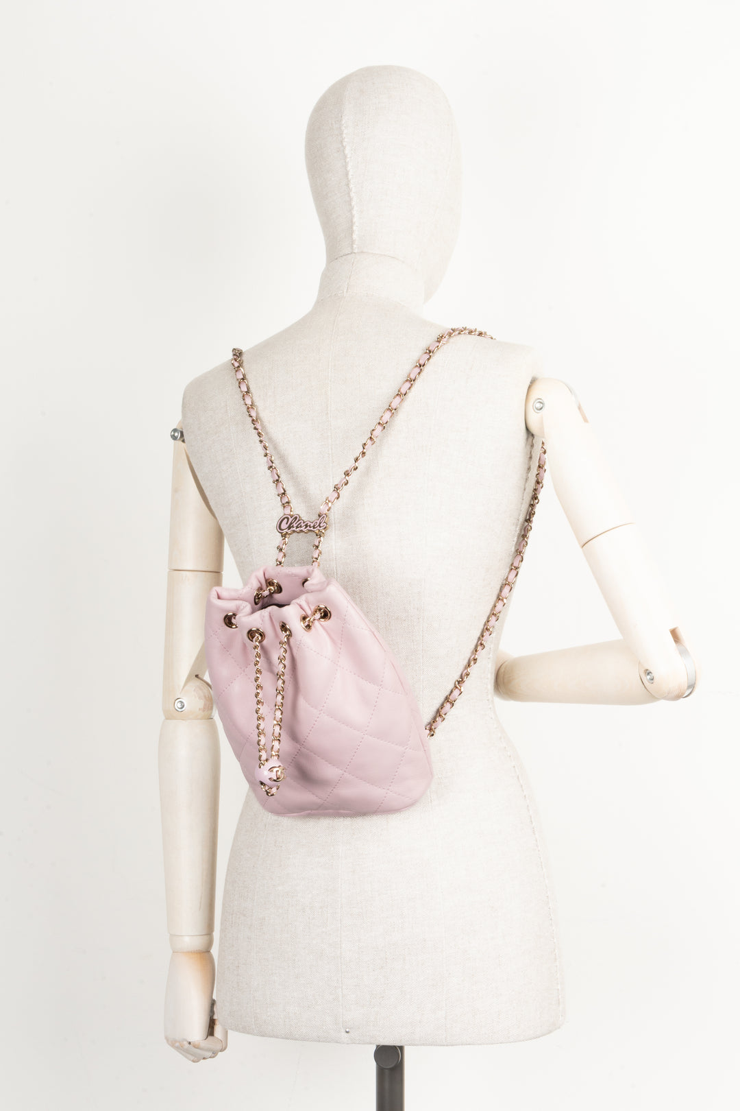 CHANEL CC Backpack Leather Pink