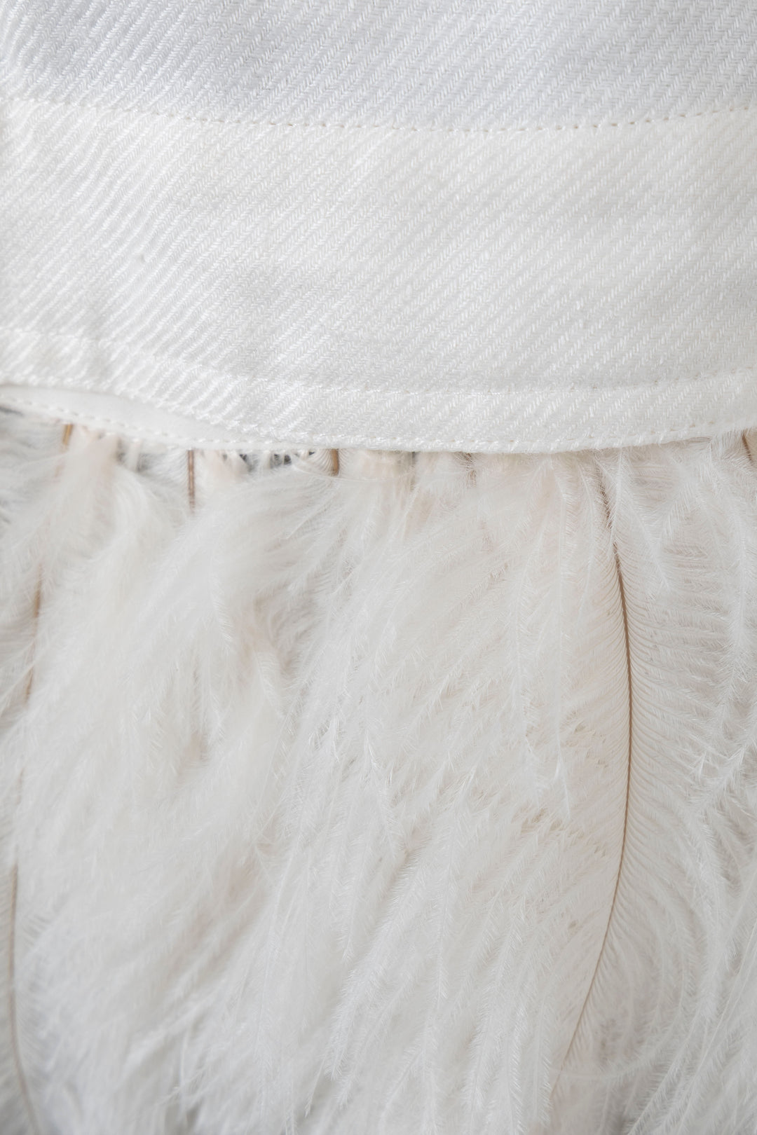 BRUNELLO CUCINELLI Jacket Ostrich Feather Linen White