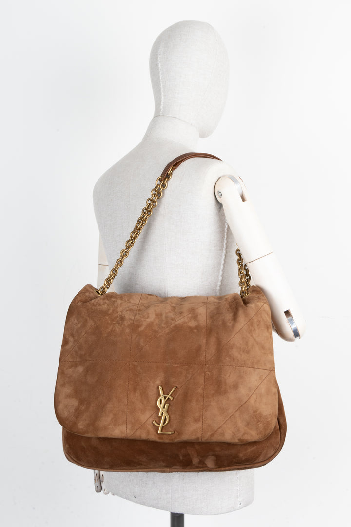 SAINT LAURENT Large Jamie Bag Suede Cognac