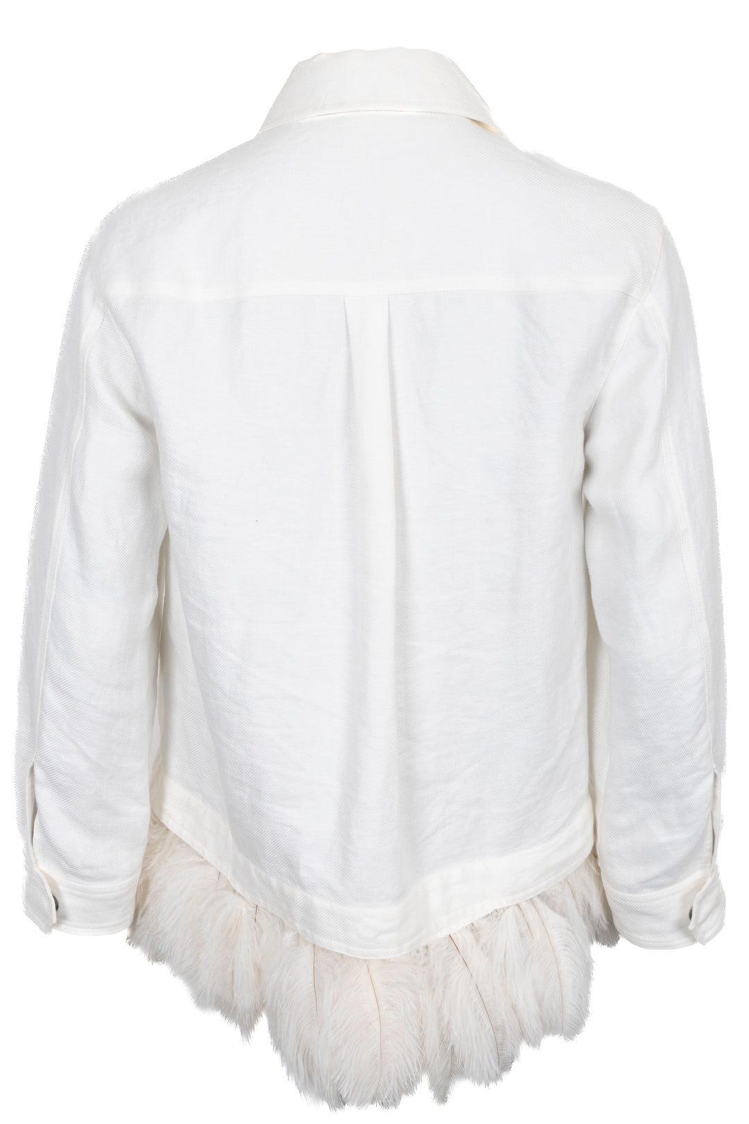 BRUNELLO CUCINELLI Jacket Ostrich Feather Linen White