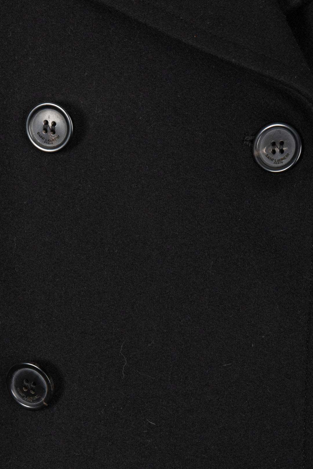 SAINT LAURENT 2021 Caban croisé en laine noir