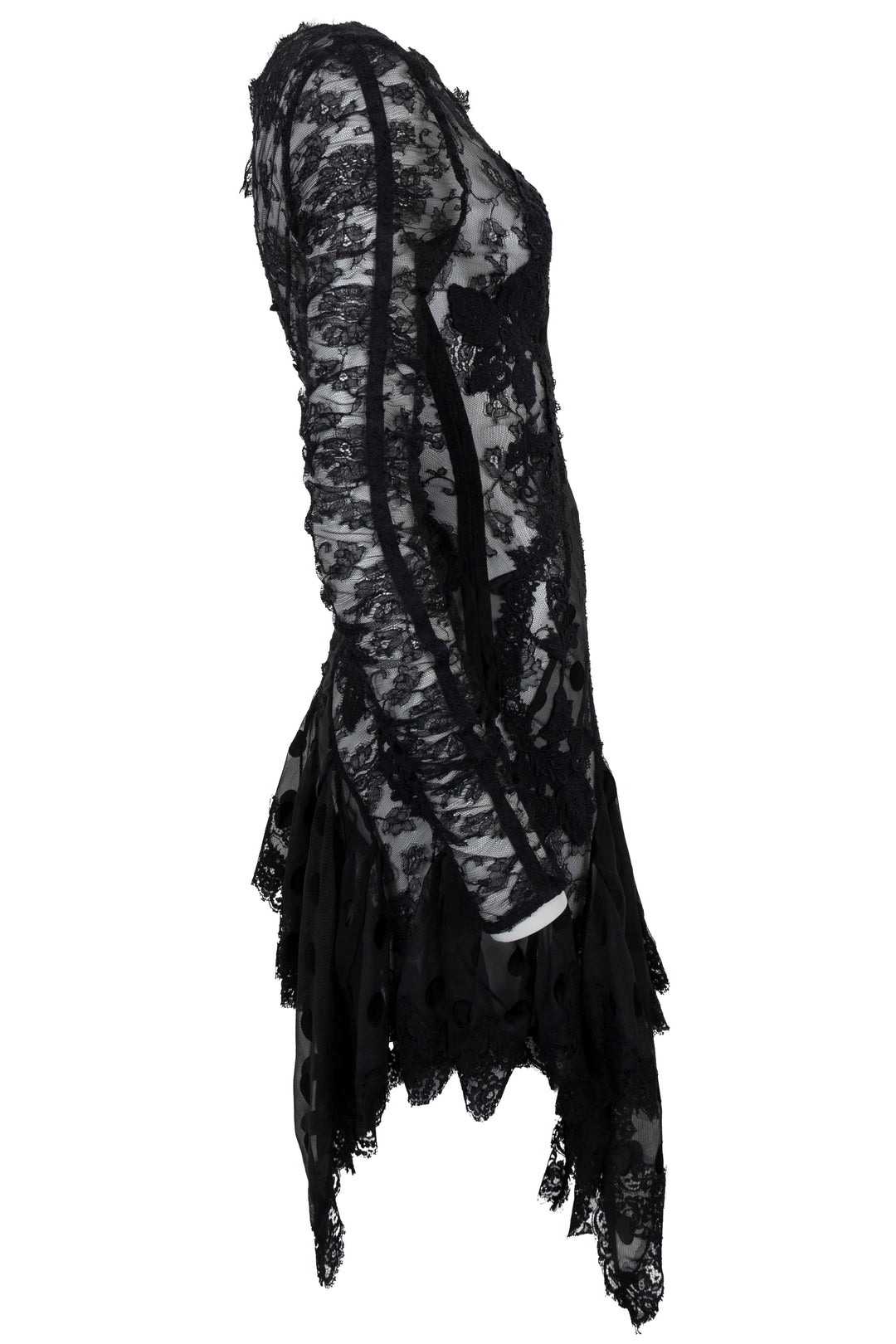 ZIMMERMANN One Shoulder Lace Dress Black