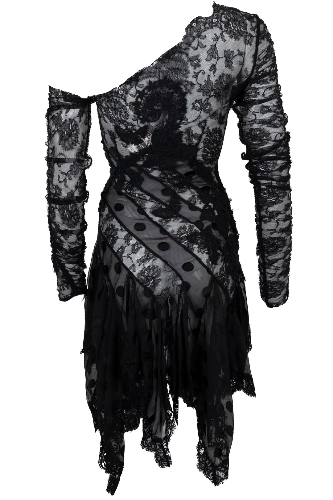 ZIMMERMANN One Shoulder Lace Dress Black